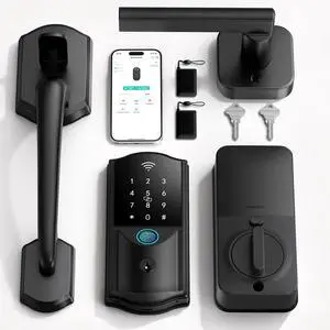 Built-in WiFi Smart Lock with Handle Set - Firstriver Fingerprint Keyless Entry Door Lock for Front Door, App Control, Digital Keypad Deadbolt, Auto Lock, Compatible with Alexa & Google Assistant Built-in WiFi Smart Lock with Handle Set - Firstriver Fingerprint Keyless Entry Door Lock for Front Door, App Control, Digital Keypad Deadbolt, Auto Lock, Compatible with Alexa & Google Assistant