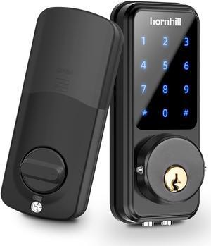 Smart Lock Keyless Entry Deadbolt Door Locks,Hornbill Smart Lock Front Door,Digital Electronic Bluetooth Deadbolt Door Lock Works with APP,Code Auto Lock for Hotel Airbnb Home(Not included G2 Gateway)
