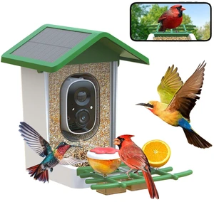 Smart Bird Feeder with Camera, Solar Powered Birdhouse Camera with AI Bird Recognition, Outdoor Wireless WiFi Bird Feeder with Live Video, Fun Gift for Mom, Grandma, Daughter Smart Bird Feeder with Camera, Solar Powered Birdhouse Camera with AI Bird Recognition, Outdoor Wireless WiFi Bird Feeder with Live Video, Fun Gift for Mom, Grandma, Daughter