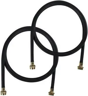 Rubber Washing Machine Hoses (10 Foot - Black) by Kelaro