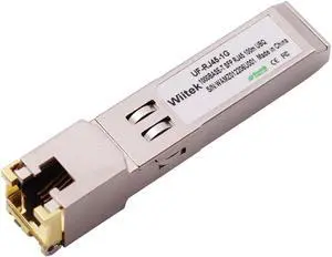 1.25G SFP-T, 10/100/1000BASE-T Gigabit Copper SFP, Wiitek SFP to RJ45 Transceivers 100m, for Ubiquiti Unifi UF-RJ45-1G Ethernet SFP