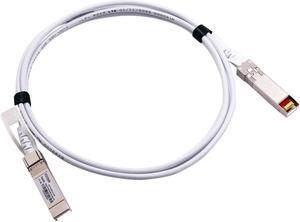 [White Colored] 25GbE SFP28 DAC Twinax Cable, 2.0 Meter 25GBASE-CR SFP28 Passive Copper Cable, Compatible for Cisco SFP-H25G-CU2M, Ubiquiti, Mikrotik, Netgear, Supermicro, Open Source Switches
