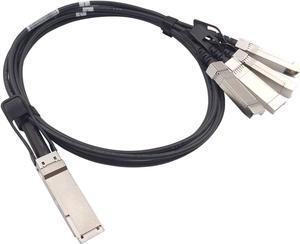 Wiitek 1M QSFP+ to 4 SFP+ DAC Breakout Cable, 40G QSFP+ Direct Attach Copper Cable, 30AWG Black, for Arista CAB-Q-S-1M