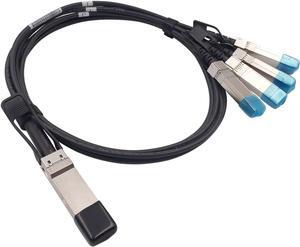 Wiitek 2M QSFP+ to 4 SFP+ DAC Breakout Cable, QSFP-4SFP10G-CU2M, 40GbE QSFP+ Direct Attach Copper Cable, 30AWG Black, for Cisco, Ubiquiti, Juniper, Mellanox, Supermicro, Compatible for Mikrotik