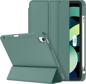 iPad Air Case 5th Generation/4th Generation 2022/2020 10.9 Inch Smart iPad Case[Support Touch ID and Auto Wake/Sleep] with Auto 2nd Gen Pencil Charging (New Midnight Green)