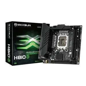MAXSUN MS-Challenger H810ITX WIFI Mini-ITX Motherboard, LGA1851, Intel H810, DDR5 6400MHz (OC), PCIe 5.0, 8+1+1 Phase 50A Dr.MOS, Dual M.2 PCIe 4.0, Wi-Fi 6 & Bluetooth 5.2, 4K Quad-Display Support MAXSUN MS-Challenger H810ITX WIFI Mini-ITX Motherboard, LGA1851, Intel H810, DDR5 6400MHz (OC), PCIe 5.0, 8+1+1 Phase 50A Dr.MOS, Dual M.2 PCIe 4.0, Wi-Fi 6 & Bluetooth 5.2, 4K Quad-Display Support