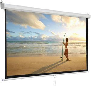 119" Manual Pull Down Projector Projection Screen Home Theater Movie 84"x84"