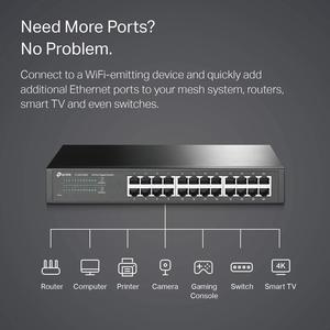 TP-Link 24 Port Gigabit Ethernet Switch | Desktop/ Rackmount | Limited Lifetime Protection | Plug & Play | Shielded Ports | Sturdy Metal | Fanless Quiet | Traffic Optimization | Unmanaged (TL-SG1024S)