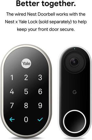 Google Nest Doorbell (Wired) - Formerly Nest Hello - Video Doorbell with 24/7 Streaming - Smart Doorbell Camera for Home with HDR Video, HD Talk and Listen, Night Vision, and Person Alerts