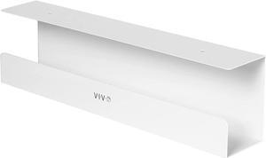 Under Desk 17 inch Cable Management Tray, Power Strip Holder, Cord Organizer, Wire Tamer for Office and Home, White, DESK-AC06-1CW