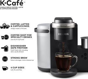 Keurig K-Cafe Single-Serve K-Cup Coffee Maker, Latte Maker and Cappuccino Maker, Comes with Dishwasher Safe Milk Frother, Coffee Shot Capability, Compatible With all Keurig K-Cup Pods, Dark Charcoal