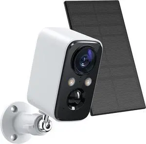 Security Camera Wireless Outdoor with Solar Panel-FOAOOD Cameras for Home Security, Indoor Camera with Color Night Vision, PIR Human Detection, 2-Way Talk, IP66 Waterproof, SD Card/Cloud Storage