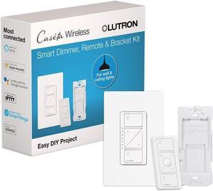 Lutron Caséta Smart Home Dimmer Switch and Pico Remote Kit, Works with Alexa, Apple HomeKit, Ring, Google Assistant (Smart Hub Required) | P-PKG1WB-WH | White