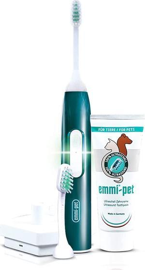 pet electric toothbrush for pets 2.0 - Skin Care Bundle. Gentle Oral Hygiene and Skin Care with patented 100% Ultrasound technology. Operates completely silent, without vibrating and without bru