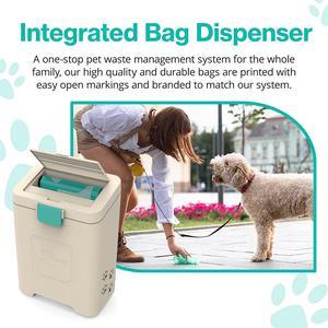 Pet Waste Station, Dog poop trash can for outdoors, Heavy-Duty Dog Waste Bin with Activated Carbon Air Filter & DualVent Technology, Includes 200 PawBags - PawPail
