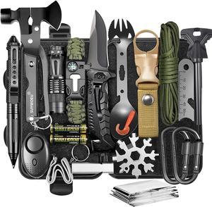 Gifts for Men Dad Husband Fathers Day, Survival Gear and Equipment kit 21 in 1, Professional Cool Gadgets Stuff Tactical Tool, Gift Ideas for Him Teenage Boy Emergency Hunting Outdoors Camping Hiking
