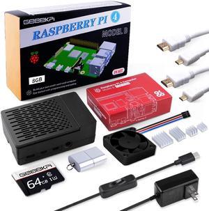 DVOZVO Raspberry Pi 4 8GB Starter Kit, 5V 4A Raspberry Pi 4 Power Supply  with ON/Off Switch,Raspberry Pi 4 Aluminum Case,4K HDMI Cables for  Raspberry