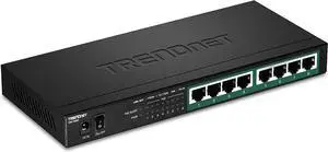 TRENDnet 8-Port Gigabit PoE+ Switch, 120W PoE Power Budget, 16Gbps Switching Capacity, IEEE 802.1p QoS, DSCP Pass-Through Support, Fanless, Wall Mountable, Lifetime Protection, Black, TPE-TG84