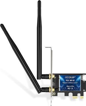 AX5400Mbps WiFi Card Wi-Fi 6E Bluetooth 5.2 Tri-Band AX210 PCIE Wireless WiFi Adapter Network Cards 6GHz/5GHz/2.4GHz MU-MIMO Ultra-Low Latency for Desktop PC Windows 10/11 64-bit ( Model EP-9651 )
