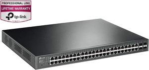 TP-Link 48 port gigabit PoE switch | 48 PoE+ Port @384W, w/ 4 SFP Slots | Smart Managed | Limited Lifetime Protection | Support L2/L3/L4 QoS, IGMP and LAG | IPv6 and Static Routing (T1600G-52PS)