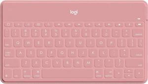 Logitech KeystoGo SuperSlim and SuperLight Bluetooth Keyboard for iPhone iPad Mac and Apple TV Including iPad Air 5th Gen 2022  Blush Pink