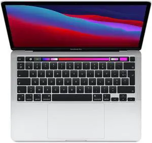 Apple A Grade Macbook Pro 13.3-inch (Retina 8GPU, Silver, Touch Bar) 3.2Ghz 8-Core M1 (2020) MYDA2LL/A 256GB SSD 16GB Memory 2560x1600 Display Mac OS Power Adapter Included