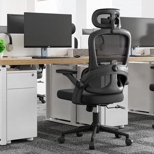SIHOO Ergonomic Chair with Adjustable Lumbar Support, Wide Thick Cushion and Flip-up Armrests, Big and Tall Office Chair for 330lbs.