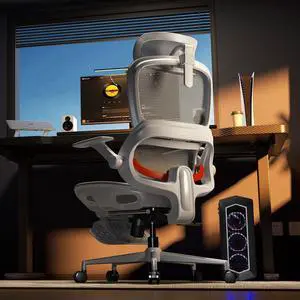 B100 Lite Ergonomic Office Chair with Footrest, Mesh Office Chair with Adaptive Dynamic Lumbar, Flip-up Arm, Dual-Back, Desk Chair for Home Office & Gaming, White, 300lb B100 Lite Ergonomic Office Chair with Footrest, Mesh Office Chair with Adaptive Dynamic Lumbar, Flip-up Arm, Dual-Back, Desk Chair for Home Office & Gaming, White, 300lb