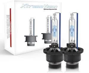 XtremeVision AC HID OE Xenon Replacement Bulbs - D4S / D4R / D4C - 10000K Dark Blue (1 Pair) - 2 Year Warranty (Metal Bracket)