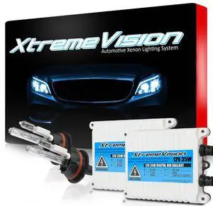 XtremeVision 9004 5K 35W AC Xenon Bundle - Xenon Headlight Bulb with Slim AC Ballast - HB1, 5000K Bright White - Xenon Bulbs - 1 Pair