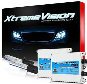 XtremeVision H1 10K 35W AC Xenon Bundle - Xenon Headlight Bulb with Slim AC Ballast - 10000K Dark Blue - Xenon Bulbs - 1 Pair