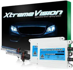 XtremeVision 9005 10K 55W AC Xenon Bundle - Xenon Headlight Bulb with Slim AC Ballast - HB3, 9011, 10000K Dark Blue - Xenon Bulbs - 1 Pair