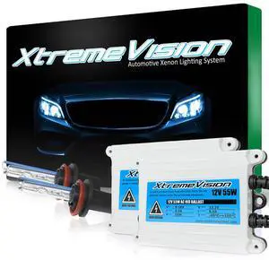 XtremeVision H11 3K 55W AC Xenon Bundle - Xenon Headlight Bulb with Slim AC Ballast - H8, H9, H11B, 3000K Golden Yellow - Xenon Bulbs - 1 Pair