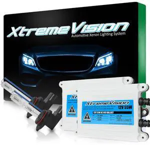 XtremeVision 9012 5K 55W AC Xenon Bundle - Xenon Headlight Bulb with Slim AC Ballast - 5000K Bright White - Xenon Bulbs - 1 Pair