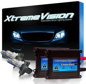 XtremeVision H4 6K 35W DC Xenon Bundle - Xenon Headlight Bulb with Slim Ballast - 9003, HB2, 6000K Light Blue - Xenon Bulbs - 1 Pair