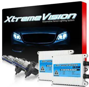 XtremeVision H4 10K 35W AC Xenon Bundle - Xenon Headlight Bulb with Slim AC Ballast - 9003, HB2, 10000K Dark Blue - Xenon Bulbs - 1 Pair