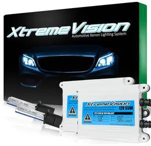 XtremeVision H1 10K 55W AC Xenon Bundle - Xenon Headlight Bulb with Slim AC Ballast - 10000K Dark Blue - Xenon Bulbs - 1 Pair