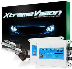 XtremeVision 9004 3K 55W AC Xenon Bundle - Xenon Headlight Bulb with Slim AC Ballast - HB1, 3000K Golden Yellow - Xenon Bulbs - 1 Pair