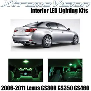 XtremeVision Interior LED for Lexus GS300 GS3500 GS460 2006-2011 (3 Pieces) Green Interior LED Kit + Installation Tool