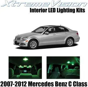 XtremeVision Interior LED for Mercedes C Class 2007-2012 (18 Pieces) Green Interior LED Kit + Installation Tool