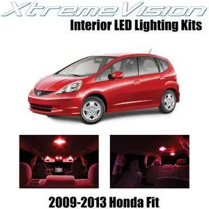 XtremeVision Interior LED for Honda Fit 2009-2013 (6 Pieces) Red Interior LED Kit + Installation Tool
