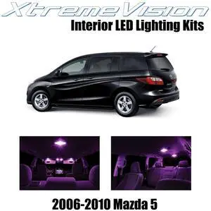 XtremeVision Interior LED for Mazda 5 2010-2013 (8 Pieces) Pink Interior LED Kit + Installation Tool