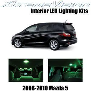 XtremeVision Interior LED for Mazda 5 2010-2013 (8 Pieces) Green Interior LED Kit + Installation Tool