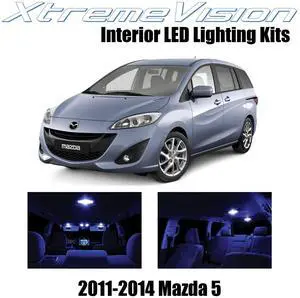 XtremeVision Interior LED for Mazda 5 2011-2014 Blue Interior LED Kit + Installation Tool