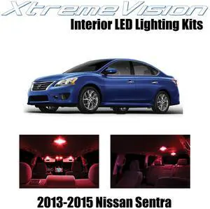 XtremeVision Interior LED for Nissan Sentra 2013-2015 (4 Pieces) Red Interior LED Kit + Installation Tool