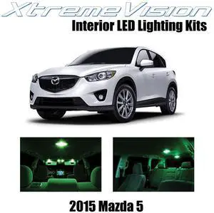 XtremeVision Interior LED for Mazda 5 2015+ (6 Pieces) Green Interior LED Kit + Installation Tool