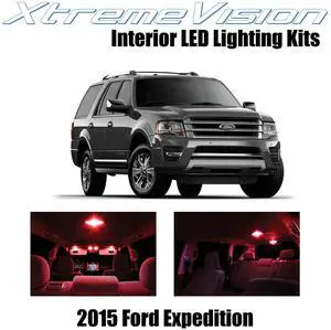 XtremeVision Interior LED for Ford Expedition 2015+ (11 Pieces) Red Interior LED Kit + Installation Tool