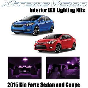 XtremeVision Interior LED for Kia Forte Sedan and Coupe 2015 (8 Pieces) Pink Interior LED Kit + Installation Tool