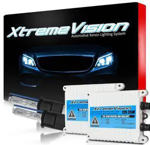 XtremeVision H3 10K 35W AC Xenon Bundle - Xenon Headlight Bulb with Slim AC Ballast - 10000K Dark Blue - Xenon Bulbs - 1 Pair