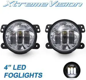 XtremeVision® 4" Inch 60W CREE LED Chrome Wrangler 1997-2016 Fog Light